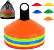 Football Training Marker Field Cones with Storage Mesh Bag, Disc Cones for Train