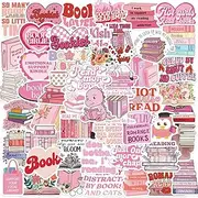 Xcc&Xwl 50PCS Book Stickers for Kindle, Bookish Sticker Pack for IPAD, Laptop, Ebook Readers Water Bottle Cute Booktok Waterproof Vinyl Decals Girls Holographic Smut Romance, Chroma