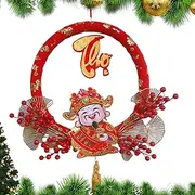 God of Wealth Decor | Vietnamese Fortune Bringing Pendant - Shaking-Head Good Luck Wealth Ornament, New Year Front Door Decor for Wall & Front Door