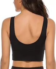 [nine bull] Sports Bras for Women - Womens Longline Wirefree Padded Sports Bra Yoga Bra Crop Top
