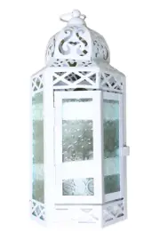 Vela Large White Moroccan Style Lantern Artistic Display of Light Hanging Lamp