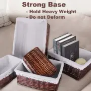 DUNCHATY 5 Pcs Wicker Storage Basket Handmade Wicker Baskets Woven Bins For Home