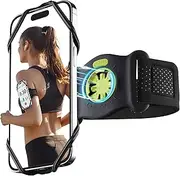 BONE Run Tie Connect Kit 2 Magnetic, 360° Rotatable Quick Release Universal Phone Holder for Running, Sports Running Armband Set Fits 4.7-7.2 inch iPhone Samsung (Include Phone Holder & 3 Arm Straps)