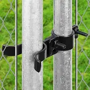 SANKINS Chain Link Fence Gate Fork Latch, 1-3/8" x 1-3/8" Fence Fork Latch with Bolts and Nuts, Gate Frames Latch with Padlock Hole for Fence Gates, Kennels and Runs (4pcs, Black)