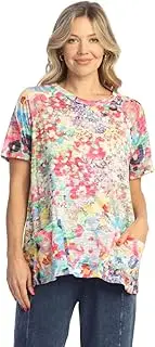 [Jess & Jane] Meadows Patch Pocket Burnout Tunic Top