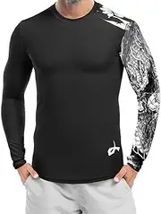 [AYBUY] Men's Long Sleeve UPF 50+, Rash Guard UV Shirt, Compression Shirt, Rash Guard, Men's Swimming Shirts, UV Sun Protection Long Sleeve Shirt, Quick-Drying, Breathable, Surfing, Fishing, Hiking Top