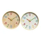 Colorful Numeral Grains Easy Read Wall Clock for Home Office Nursery Decors