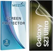 [MEZON] [3 Pack] Samsung Galaxy S23 Ultra (6.8") Premium Hydrogel Clear Edge-to-Edge Full Coverage Screen Protector Film (Galaxy S23 Ultra, Hydrogel)