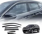 OAD4X4 Weathershields Compatible with Haval H6 B01 Series 2021-Onwards, Stainless Edge Weather Shields Window Visors Wind Deflectors Sun Rain Guard 6PCS Set