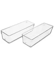 Sorbus 2pc Clear Narrow Drawer Organizer Set