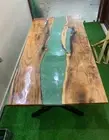 Green Epoxy Table, Wooden Table, Epoxy Custom Table, River Table, Resin Table