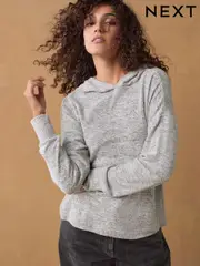 Grey Lightweight Jersey Cosy Hoodie (B17718) | $28