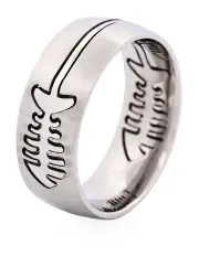 [Cudworth] Brushed Stainless Ring with Cutout Fish Pattern in Silver