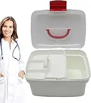 Medicine Storage Box - Medicine Box with Handle | Large Capacity, Locking Lid, Empty Carrying Case, Medication Storage Containers for Homes Cars Dorms