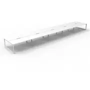 RAPIDLINE DELUXE LOOP LEG WORKSTATION Double Sided No Screen 10 Person W6000 x D1530 x H730mm Natural White/White