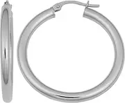 [Kooljewelry] 14k Gold Polished Hoop Earrings, 1.25 inch