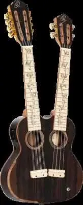Custom Built Series Double Neck 4 and 8 String Tenor Acoustic-Electric Ukulel...