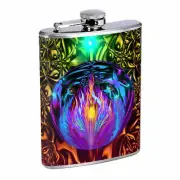 Chakra Art Em12 8oz Stainless Steel Flask Drinking Whiskey Liquor