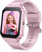 DERUI Smart Watch for Kids 3-12 Years Boys Girls, 26 Puzzle Games, Smartwatch with Camera, Pedometer, Stopwatch, Video Voice Music Player Calendar Alarm Clock Learn Card for Children Gifts (Pink)