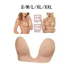 Self Adhesive Bra Deep U Plunge Reusable Open Back Strapless Breast Lift
