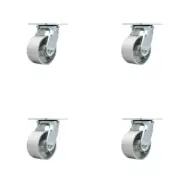4 Inch Semi Steel Wheel Swivel Caster Set with Ball Bearings Service Caster