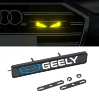 在飛比找蝦皮購物優惠-帶 LED 燈汽車前格柵標誌徽章貼紙適用於 GEELY Pr