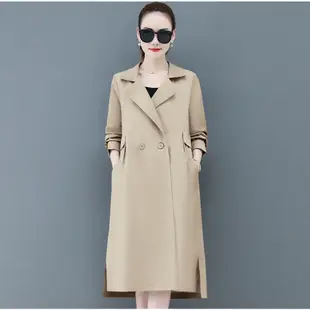 愛依依 風衣 中長外套 大衣 M-3XL韓版中長款寬鬆大碼時尚氣質洋氣春季外套TAF11-749.
