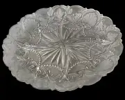 Fifth Avenue Crystal Fleur de Lis-Fifth Avenue Frosted Leaf Design 14" Platter