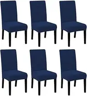 ALESWEAR 6PCS Dining Room Chair Slipcovers Dining Chair Covers Parsons Chair Slipcover Stretch Chair Covers for Dining Room (6, Navy)