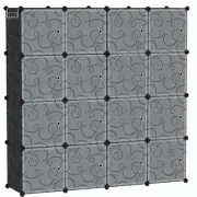 Cube Storage Organizer, 16-Cube Storage Shelving with Doors, Modular Book She...