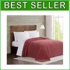 Midweight Machine Washable Sherpa Blanket - Elegant Dusty Rose, 90"x90"