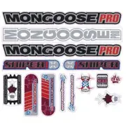 Mongoose - 2001 Sniper Silver Red for black frame - Decal set - old school bmx