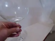 Harrachov Bohemia Crystal Stemmed Wine Glass, Bubble 42 oz. Czechoslovakia (S2