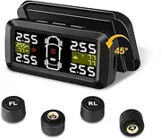 TPMS Tyre Pressure Monitoring System 【2/4 Wheel Modes】 0.01 Bar High Precision Solar Charging Tyre Pressure Monitoring System with 3.5 Inch Removable Bracket with 4 External Tyre Pressure Sensors for