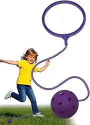 Ankle Skip Ball for Kids | Rotating Swing Assorted Colors Single-Leg Soft Jumping Ring,Coordination Fitness Sports Ball Outside Exercise Skipping Toy for Kindergarten