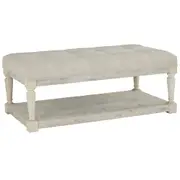 Isabelle Indoor Timber Ottoman Coffee Table with Shelf - Indoor Coffee Tables