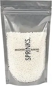 Sprinks Cachous Pearl Beads 500g 4mm | Matte White Beads for Decorating Cakes | Cupcakes | Cookies | Ice Cream | Sweet Treats