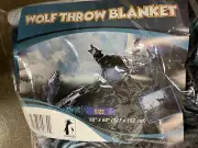 NWT huge Howling Wolf fleece throw blanket 50” x 60” Super Soft And Warm