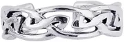 [JewelryWeb] 925 Sterling Silver With Rhodium Finish Shiny Textured Cuff Type toe ring With Pattern