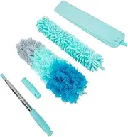 ORFOFE 1 Set Telescopic Dusting Brush Multi Head Extendable Duster for High Ceilings Hard to Reach Areas Sturdy Grip for Dust Removal Web Cleaning Reach