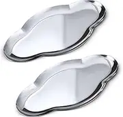 Sekonow 2Pcs Stainless Steel Jewelry Tray, 9in Cute Cloud Bathroom Decorative Tray Trinket Dish, Ring Dish Vanity Tray for Perfume Key Candle Aesthetic Room Decor (Silver)