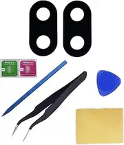 ubrokeifixit for Google Pixel 6a 6.1" Rear Back Camera Glass Lens Cover Replacement for Google Pixel 6a 6.1" 2022 GX7AS GB62Z G1AZG,with Pre-Cut Tape (2 pcs/Pixel 6a 6.1"/Black)