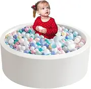 90 x 30 cm Ball Pit Ball Pool for Baby Children, Round Ball Pits Play Ball Pool for Indoors, White