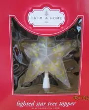 Trim A Home Lighted Star Tree Topper White with Gold Design - NIP!