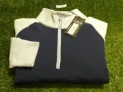 FootJoy Womens Hybrid Quarter-Zip Golf Pullover Skyway/Navy Small 33466