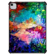 iPad Air (4th/5th gen) iPad Impact Case WELCOME TO UTOPIA - Colorful Magical Forest Abstract Trees Floral Nature Galaxy Flowers Rainbow Bold Whimsical Fairy Land Painting