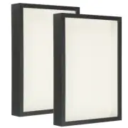 2Pcs 8x12 Shadow Box Wood Dried Flower Floating Photo Frame with Card, Black