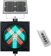 Industrial Solar Traffic Light, with Remote Control and Solar Panel,Red Light Green Light Stop Light,Indicator Warning Light, for Road, Toll Station, Residential Gate