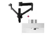 Atdec AWMS-2-D40 Dual 690mm Dynamic Monitor Arms + 400mm Post / 8kg (17.6lb) Flat and Curved Screens + Bolt-Through Desk Fixing, Black