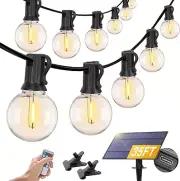 ZJOJO Solar Outdoor String Lights 35FT G40 Globe Patio Lights Outdoor String